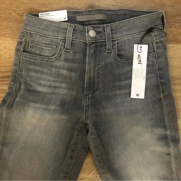 Joe's Jeans The Icon Mid Rise Skinny Ankle Raw Edge Gray Jeans Size 26 NWT - Picture 4 of 10